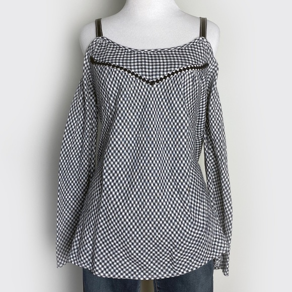 Off the shoulder gauzy tunic top - Picture 3 of 6